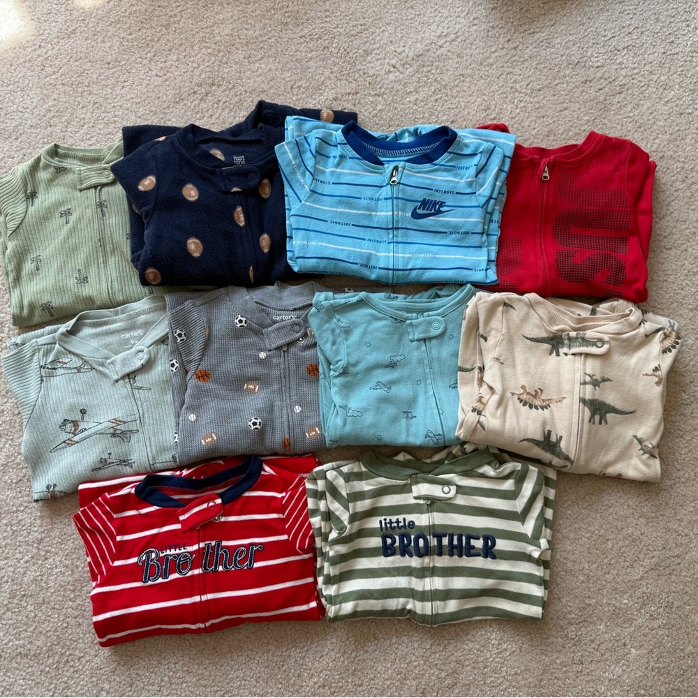 Baby footed sleeper pjs bundle 9m